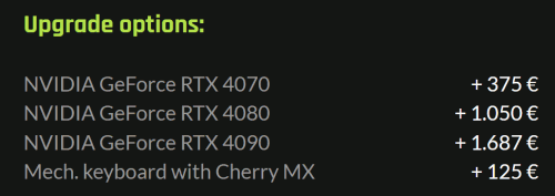 XMG NEO GPU PRICE